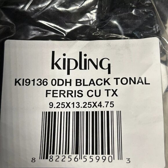 Kipling Ferris Nylon Small Backpack K19136 Black Tonal Adjustable Backpack Strap main image 4